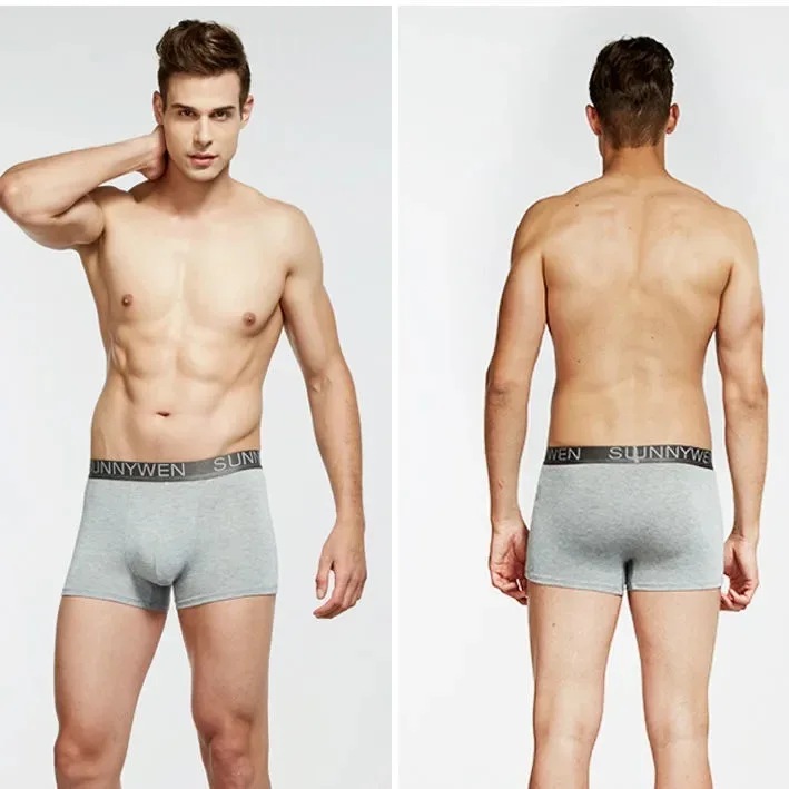 6Pcs Men Boxer Short Cotton Underwear Men's Solid Panties Breathable Boxershorts Large Size L-3XL U Convex Pouch For Men Boxers