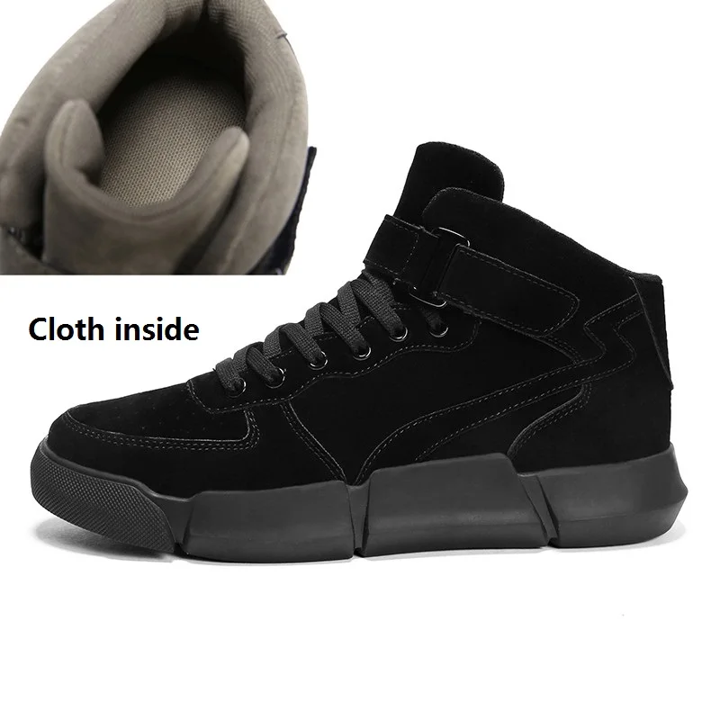 Cloth inside Мужская повседневная обувь; коллекция года; зимняя Дизайнерская обувь; теплые ботинки; мужские высокие кроссовки с мехом В Стиле Хип-хоп; Брендовые мужские кроссовки для взрослых - Цвет: Cloth inside