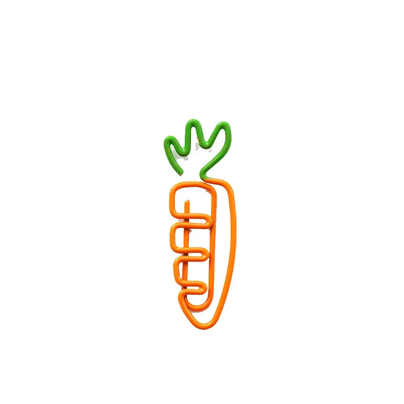 Sandro 10pcs/lot cartoon shape carrot paper clip creative cute animal office stationery |