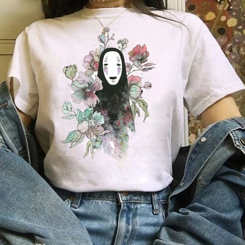 

Women T-Shirt Totoro Ghibli Goth Ullzang Miyazaki Hayao Funny Cartoon Ladies Tshirt Short Kawaii Cute Anime Tee Clothing Tops