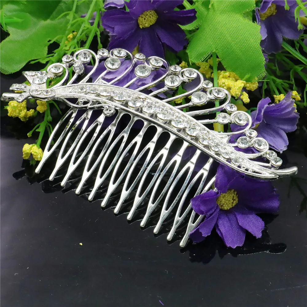 Свадебные свадебные заколки для волос с бантом и искусственными листьями