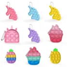 Единорог Push Pop It фиджет игрушка брелок кольцо для взрослых и детей Сжимаемый стресс аутизм сжимаемые игрушки Kawaii автомобильный брелок детские игрушки