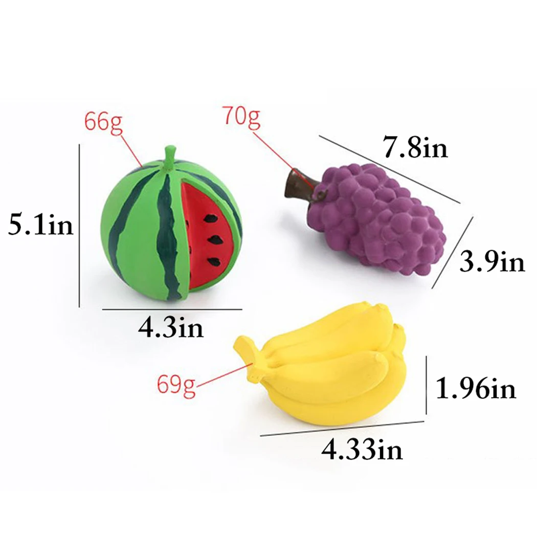 

Funny Simulation Fruit Pet Dog Toys For Small Dogs Bite Resistant Puppy Cat Toy Grape Watermelon Banana Chew Dogs Toys Pets