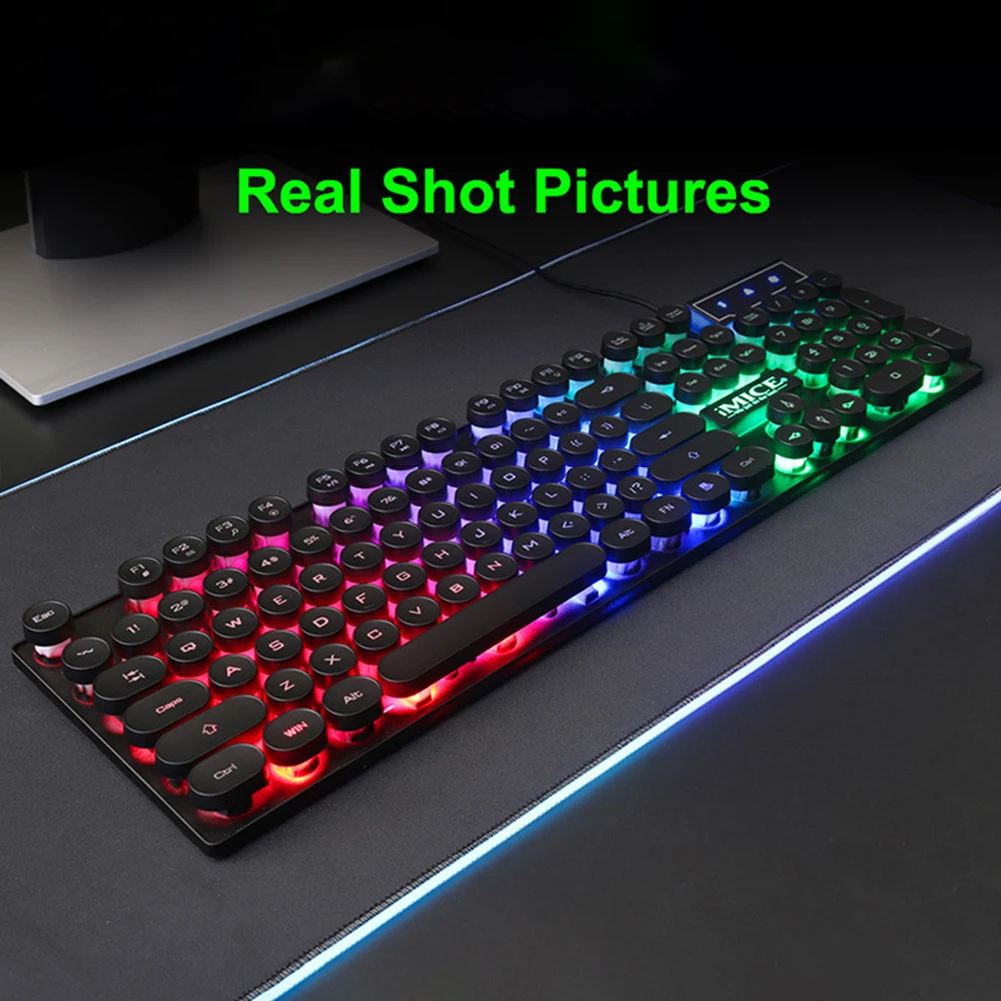 Механическая клавиатура iMICE AN-800 проводная игровая с RGB подсветкой защитой от