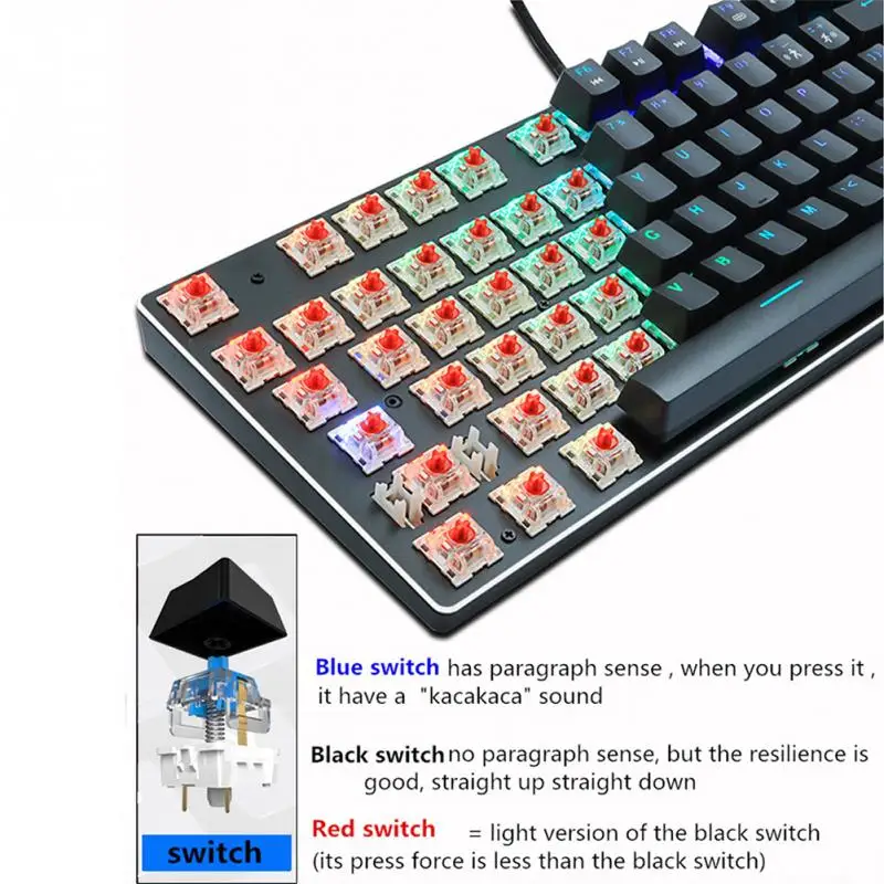 Проводная Механическая клавиатура мышь комбинированный USB светодиодный с
