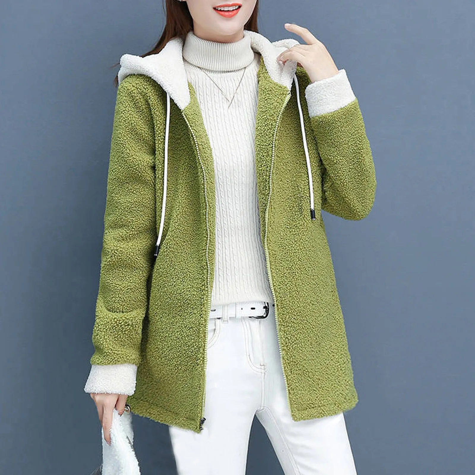 

Fashion Lady Cardigan Solid Hoodies Jacket For Women Long Sleeve Blouse Sport Coat Doudoune Chauffante Heated Manteau Chauffant