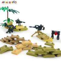 action figures building blocks military special forces soldiers sandbag bricks weapons toys for children