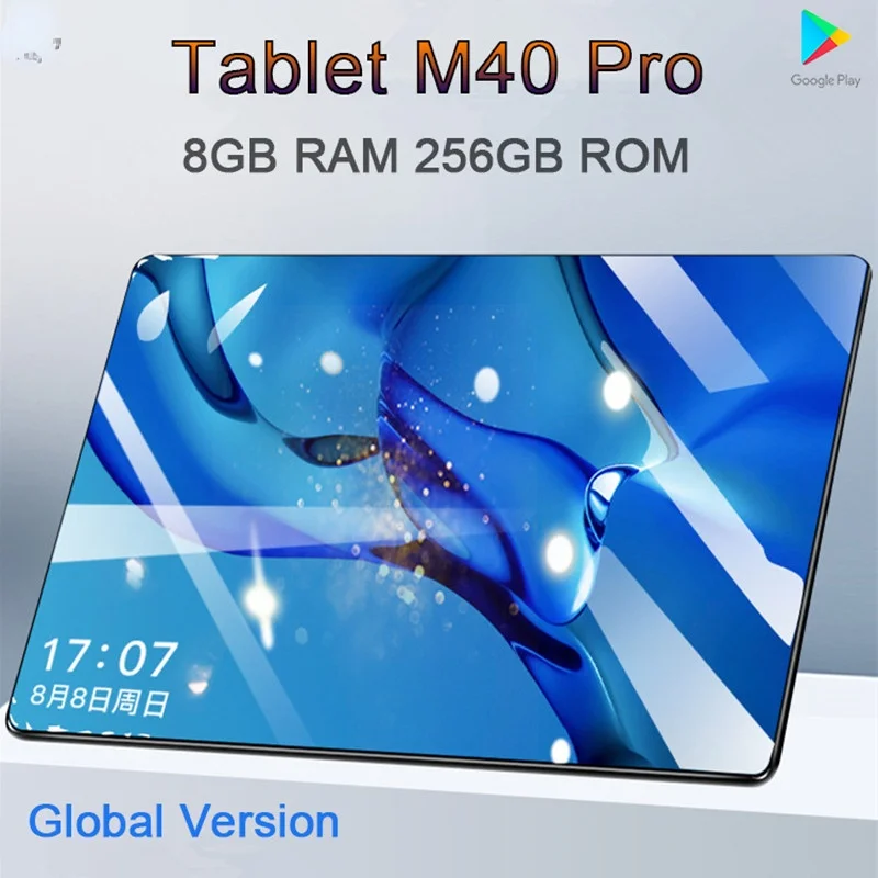 Tableta M40 Pro de 10 pulgadas, tablet pc con android, 8GB + 256GB, android 10 core, GPS, llamada Dual, Wifi, 5G-0