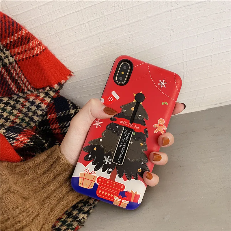 Lovebay веселая Рождественская елка Санта Клаус чехол для iPhone X XR XS Max 6 6S 7 8 Plus кольцо