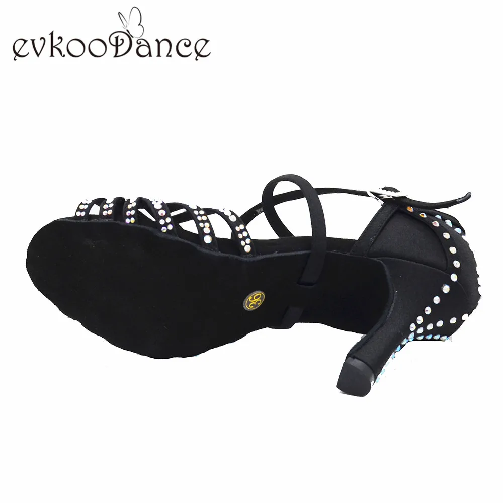 Evkoo dance Zapatos De Baile Professional; черные женские танцевальные туфли; обувь для сальсы на высоком каблуке; обувь для латинских бальных танцев для женщин; Evkoo-551