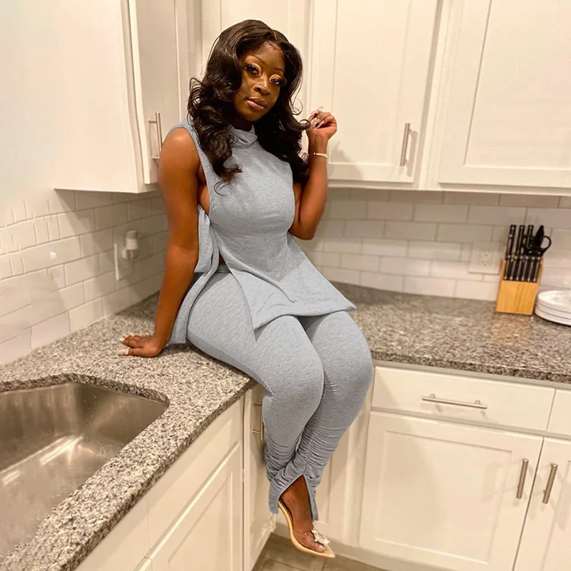 Наряды для женщин леггинсы в складку комплект из двух предметов женская осенняя