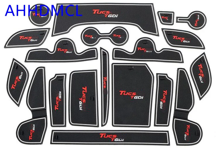 

Car Door Gate Slot Mats Cup Armrest Storage Pad Mat For Hyundai Tucson 2019