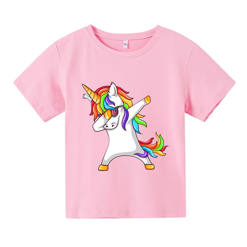 

Boys Summer Fashion T shirt Unicorn T Shirt Baby Boy Tops Toddler Tees Kids Girl hip hop T Shirt Popular Children cotton Tshirts