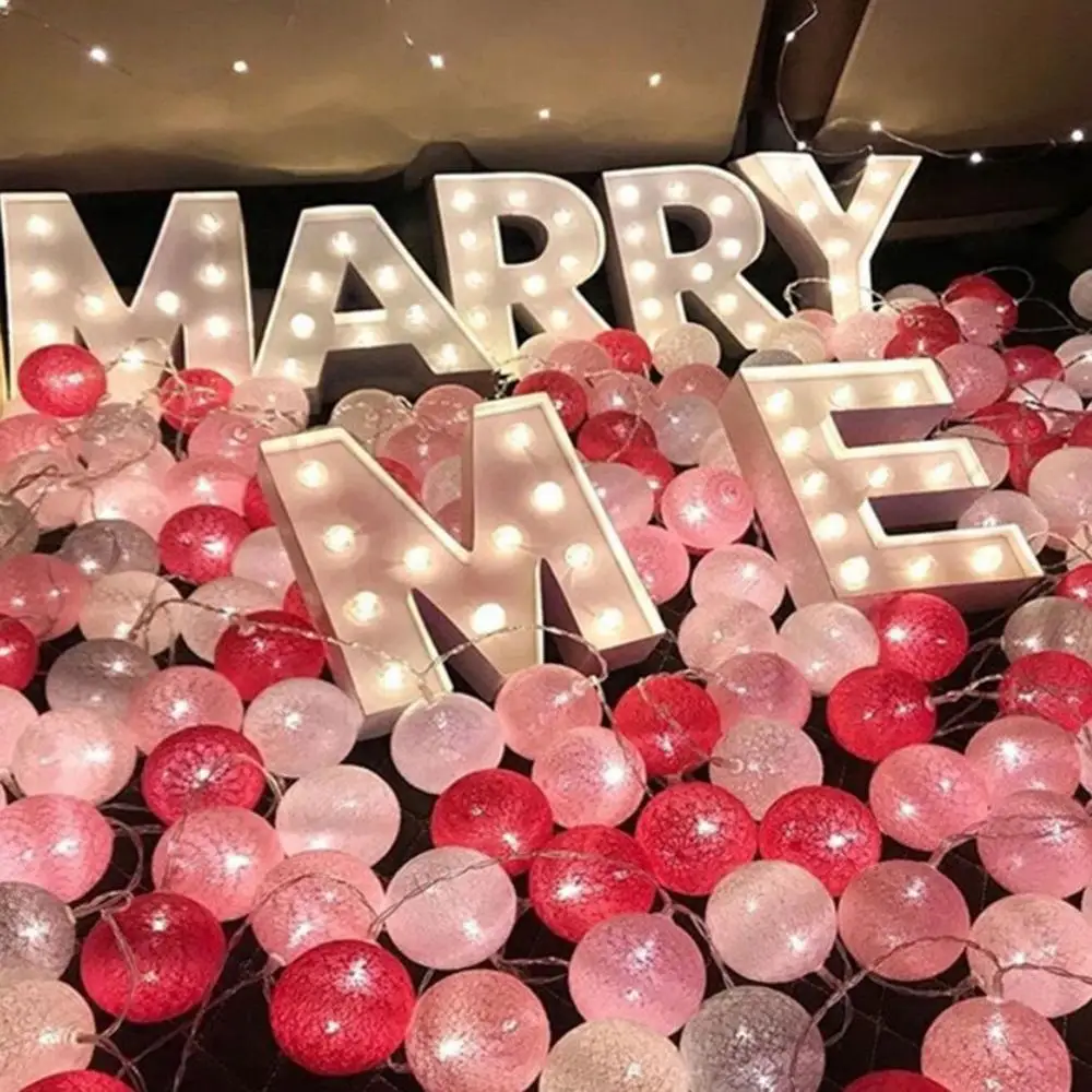 

2.3 Meters 20 LED Cotton Thread Ball Decorative Light String Battery Powered Colorful Christmas Tree Decoration Light String