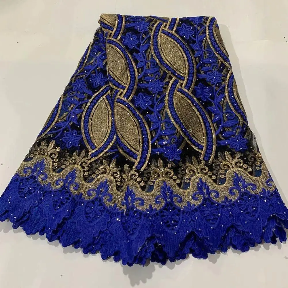 Красивый стиль стразы африканский гипюр кружево бисером чистая ткань 5 ярдов топ