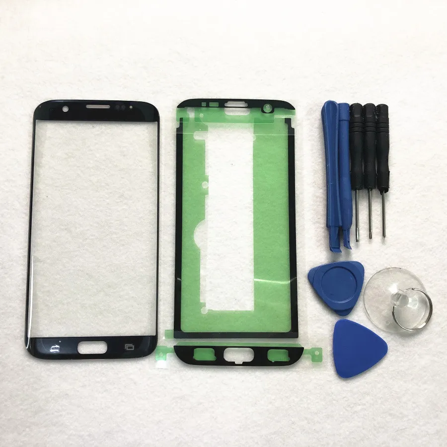 Замена внешнего стекла для samsung Galaxy S7 Edge G935 SM-G935F G935FD ЖК-дисплей сенсорный экран передняя внешняя стеклянная линза+ инструмент