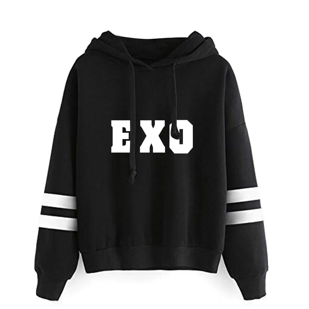 Новинка Kpop EXO мужские и женские толстовки худи Повседневная Толстовка Флисовая