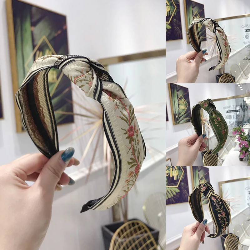 Весенняя Цветочная повязка с вышивкой 2020 шерстяные повязки на голову в стиле