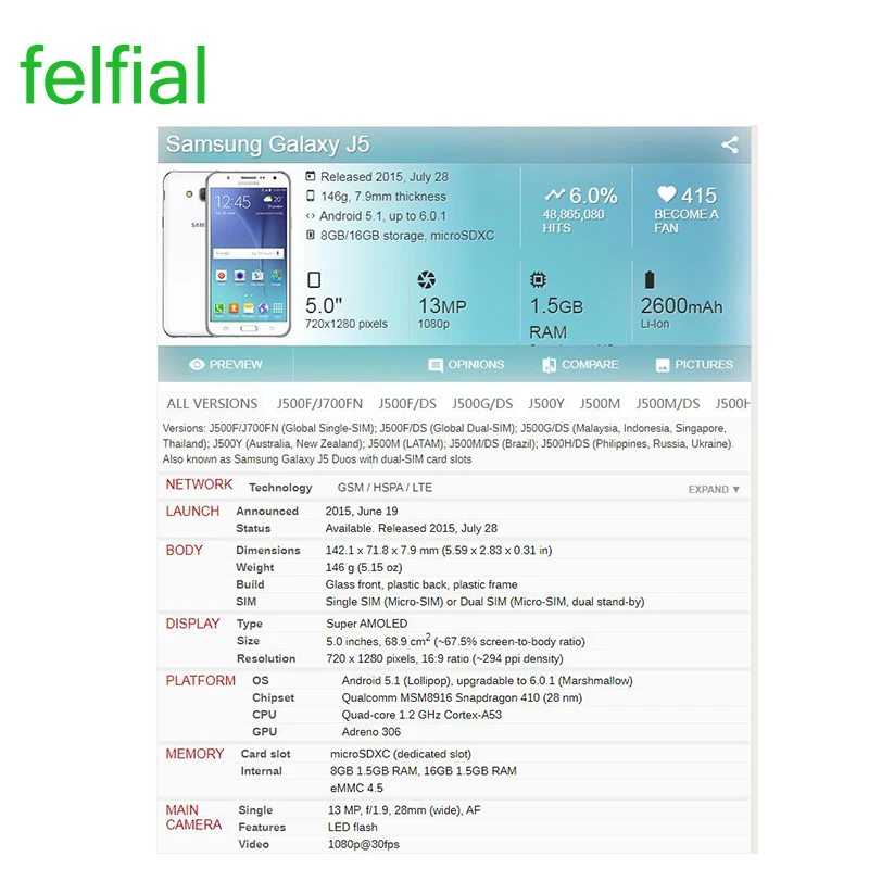 10 шт./лот для Samsung Galaxy J5 2015 J500 J500F J500H сенсорный экран передней панели стекло