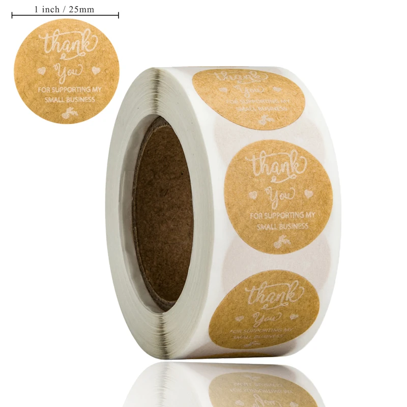 500 шт круглые наклейки крафт этикетки спасибо за поддержку мои маленькие деловые
