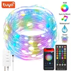 СВЕТОДИОДНАЯ Гирлянда Tuya, 10 м, с медным проводом, RGB, USB, Wi-Fi, Bluetooth, пульт дистанционного управления для умного дома, Рождественский Декор