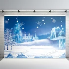 Зимний Сказочный фон для фотосъемки снег Снежинка Дерево лед замораживание замороженный замок фон для фотосъемки детей баннер для фотостудии
