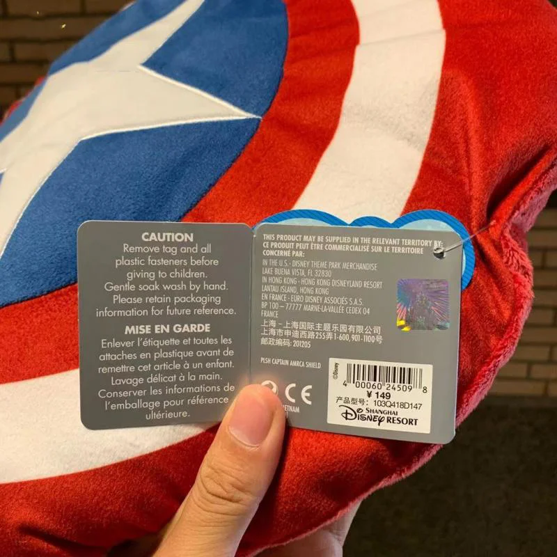 

Disney Marvel Avengers Captain America Shield Plush Stuffed Pillow Anime Doll Gifts Toys for Children