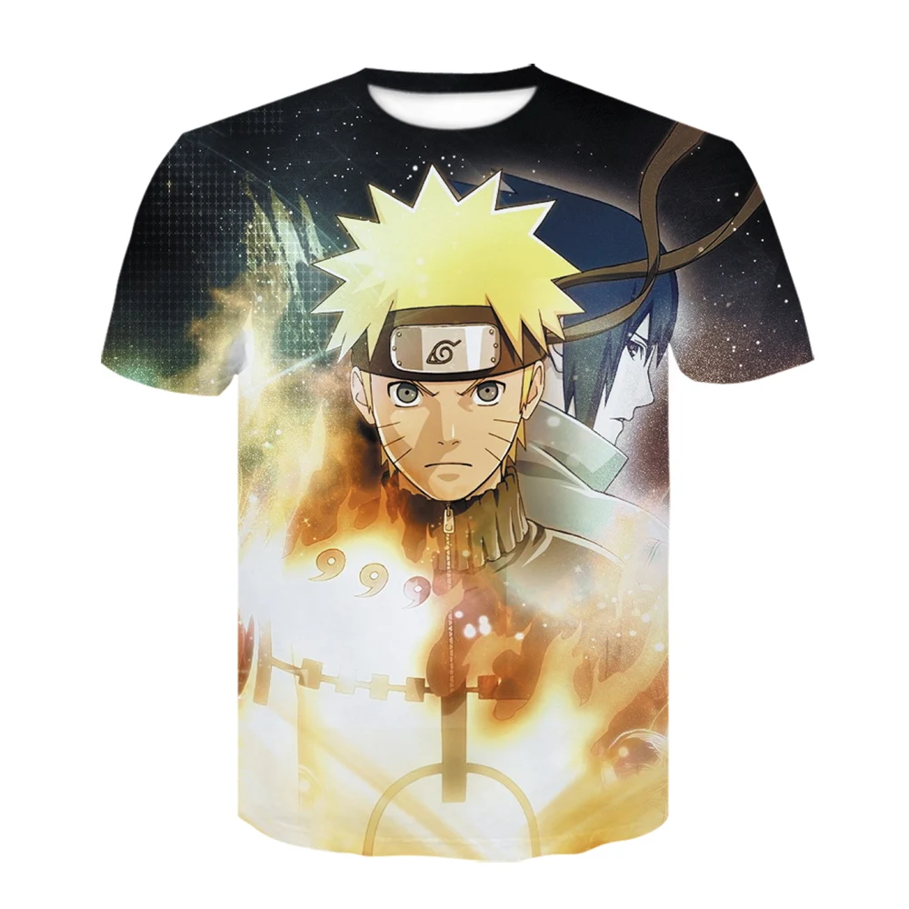 

2021 Summer New 3D Printing T-shirt Japanese Anime Elements Casual Style Gothic Asian Large Size Small Size Wholesale