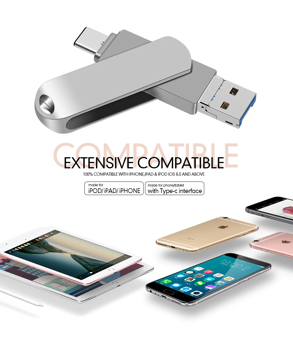 USB флеш накопитель MORIC для iPhone X/8/7/7 Plus/6/6s/5/SE/ipad OTG флешка HD карта памяти 32 ГБ 64 128 usb 2