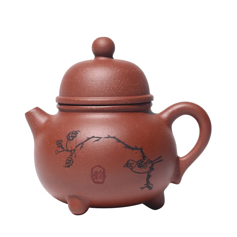 

Pure handmade Yixing purple clay teapot producing area straight teapot raw ore tripod milk pot distribution