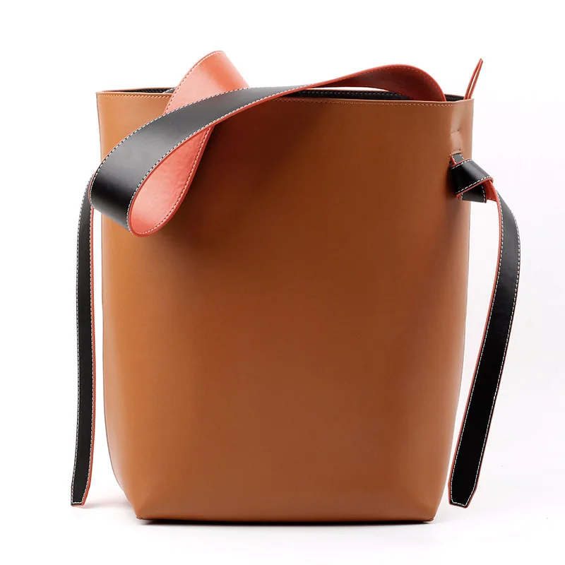 

red leather woman big Bucket Bag Leather shopping bag matching ykj-yzl