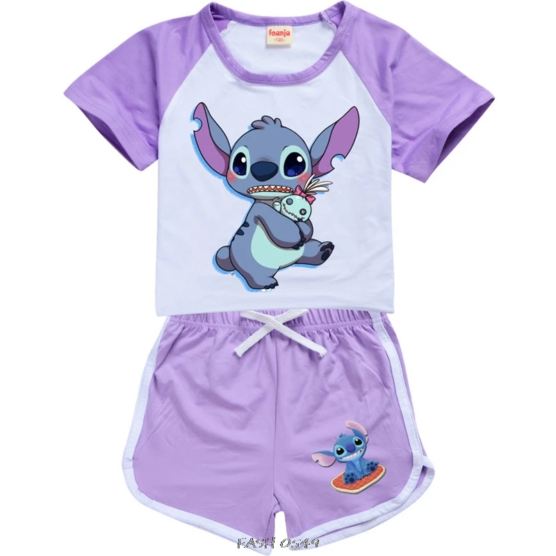 Новая летняя одежда для маленьких девочек Кружевная Комплекты одежды стежка