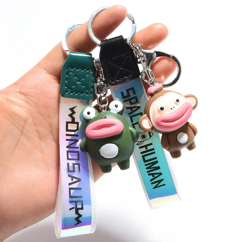 Мультфильм обезьяна с большим ртом кукла брелок Смола животное крокодил