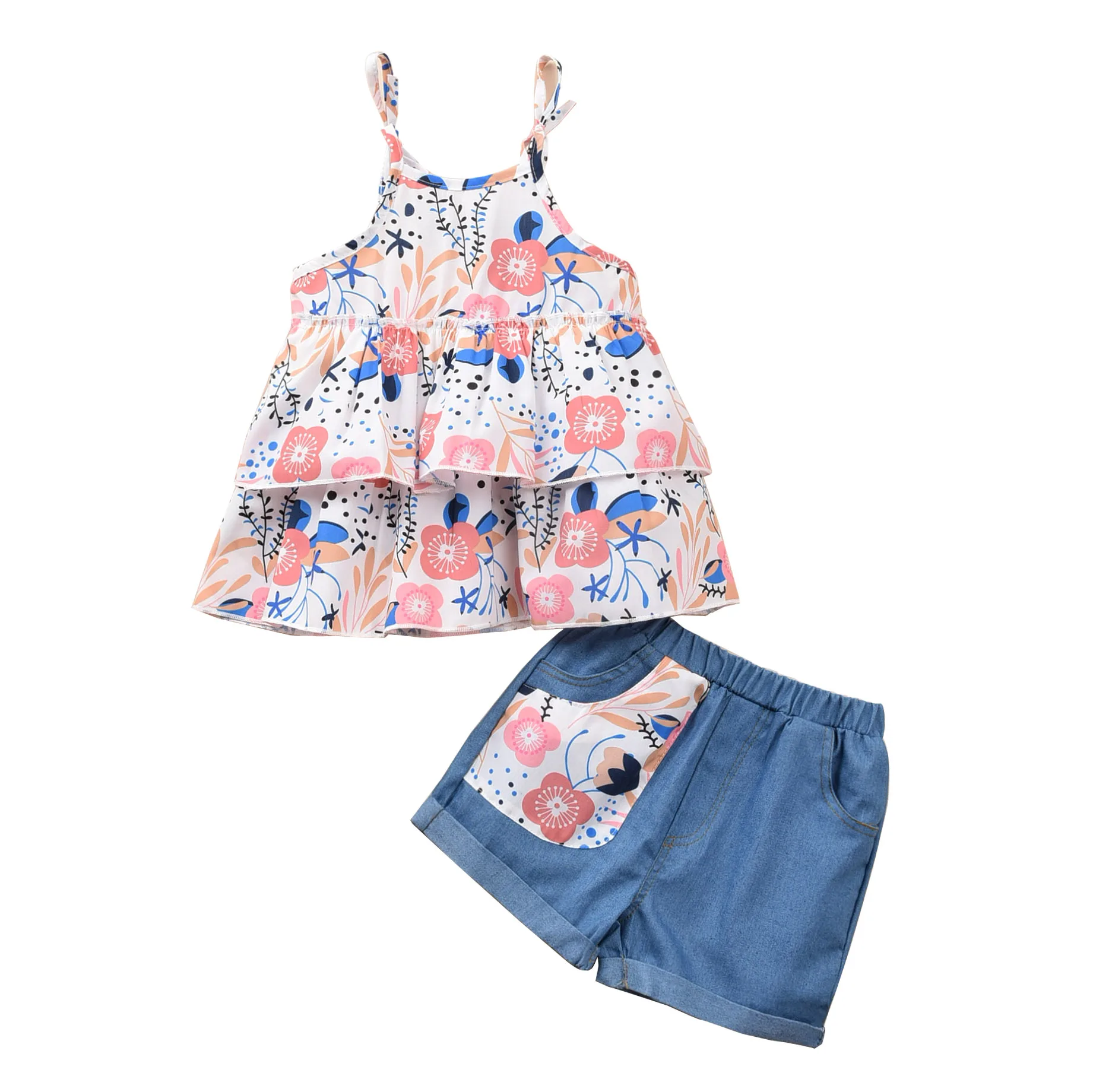 Новинка 2020 года Лидер продаж Одежда для маленьких девочек комплект из 2 предметов