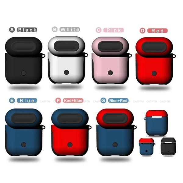 

2 in 1 TPU with PC Matte Case For Airpods 1 Shockproof Earphone Protective Hard PC Cover For Air Pods 1 2 Case Cover Accessories