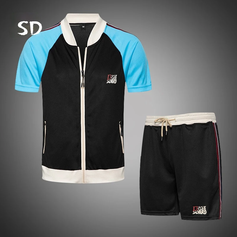 

2021 New Summer Tracksuit Men US Size 2 Two Piece Clothing Set Casual Hoodies Sweatshirt Sportswear Sweatsuit Hip Hop Track Suit