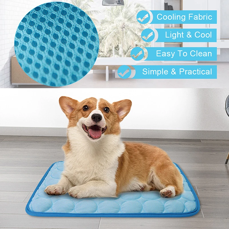 

1PC Dog Cooling Mat Summer Pad Mat For Dogs Cat Breathable Blanket Cat Ice Pads Summer Washable For Small Medium Large