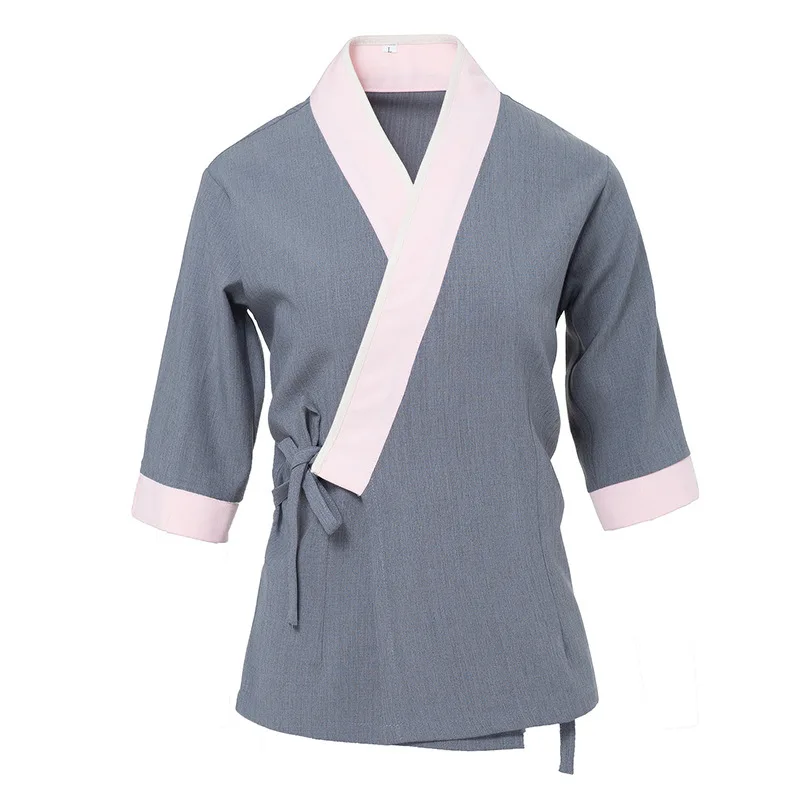 

Supply Waiter Short-Sleeved Japanese Bar Catering Uniform Men Women Kimono Massage Technician