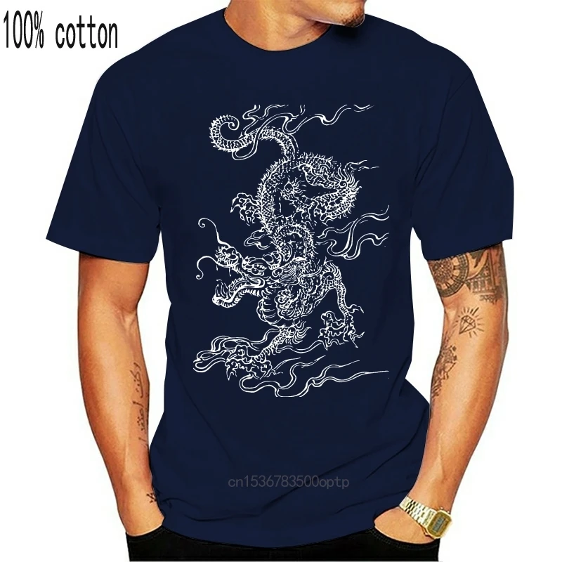 Новые Классические мужские топы с китайским драконом кунг фу Футболка женская