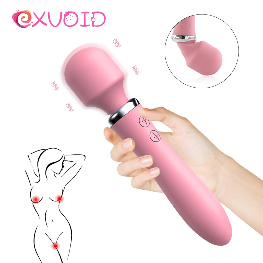 EXVOID мощный Волшебная палочка фаллоимитатор вибратор силиконовые вибраторы для