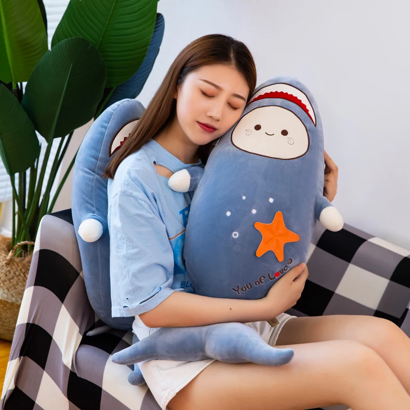 

Candice guo! cute plush toy cartoon sea animal star shark soft stuffed sofa pillow cushion creative birthday Christmas gift 1pc