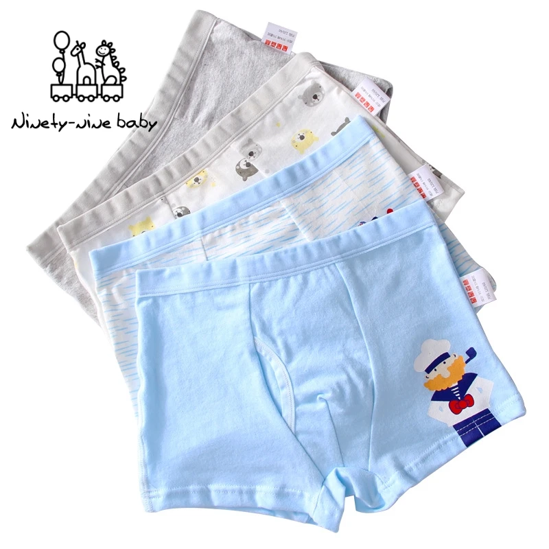 

Нижнее белье для мальчиков, детские шорты, трусики для маленьких мальчиков, хлопковое нижнее белье с принтом и двойной промежностью, трусы д...