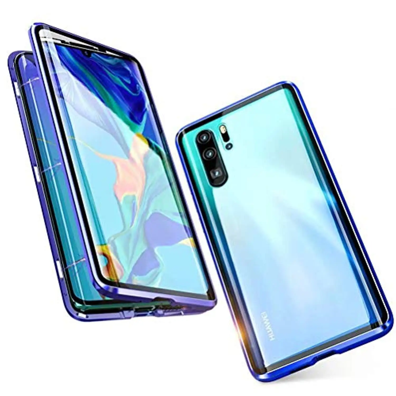 360 магнитный Алюминий оправа закаленное стекло чехол для huawei P30 Pro Nova 5i 5 4 Play Honor 20 10