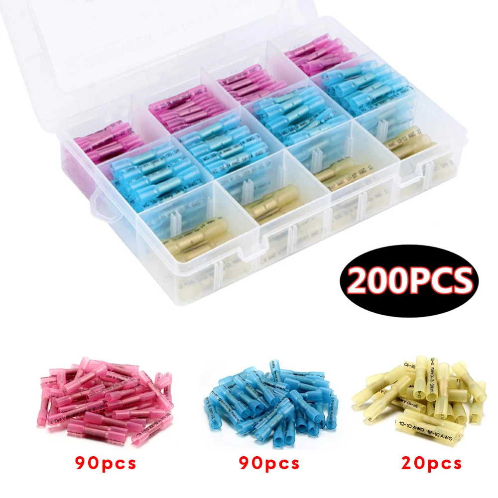 

Butt Heat shrink tube Splice Terminals 19A-48A AWG W/ Box But Connectors