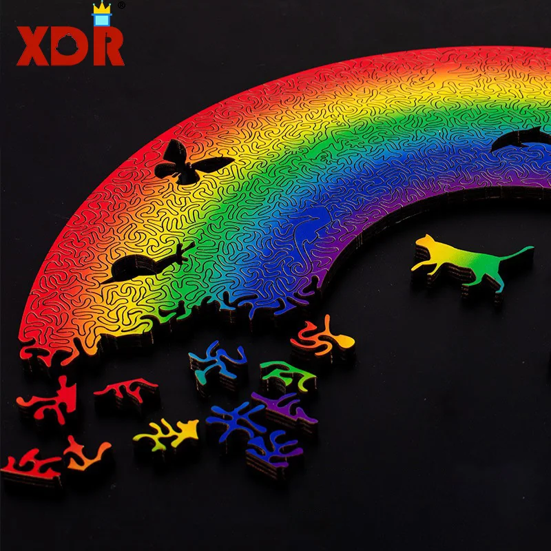 

3D деревянные радужные головоломки, игрушки, невозможные деревянные головоломки, Обучающие игрушки, настольная игра, головоломки для взросл...