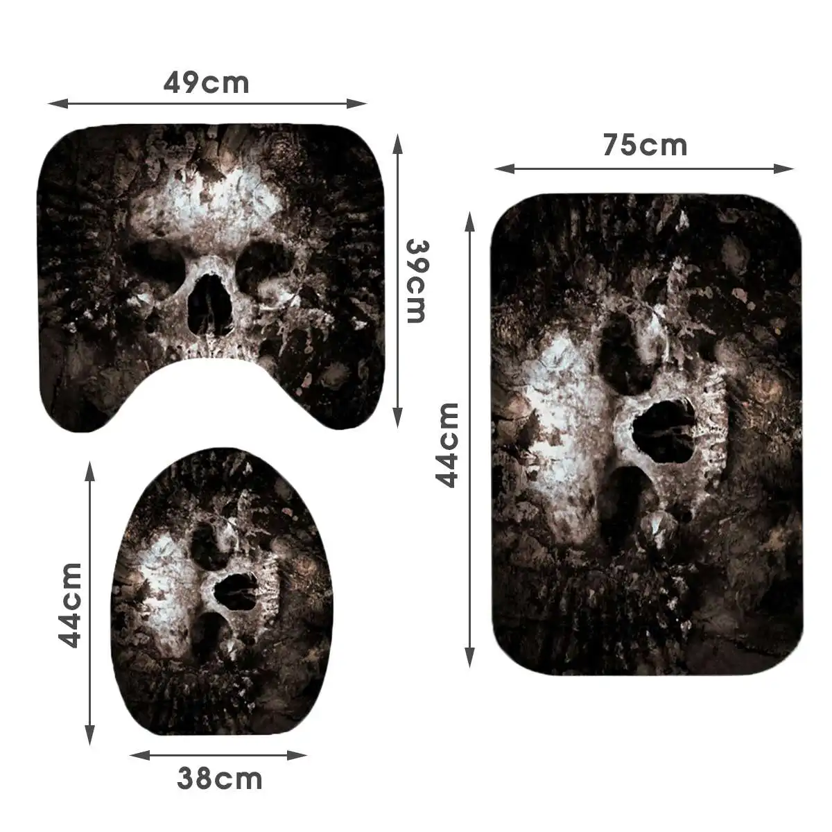 Занавеска для душа с рисунком страшного ржавого гнилого черепа на Хэллоуин
