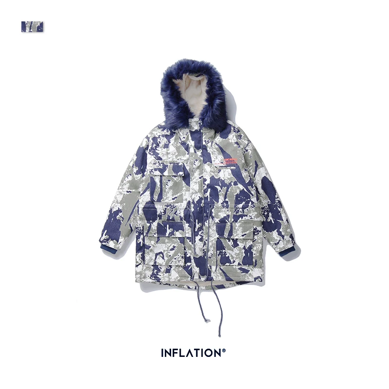 Зимняя мужская джинсовая куртка и пальто камуфляжная Толстая Теплая Флисовая с