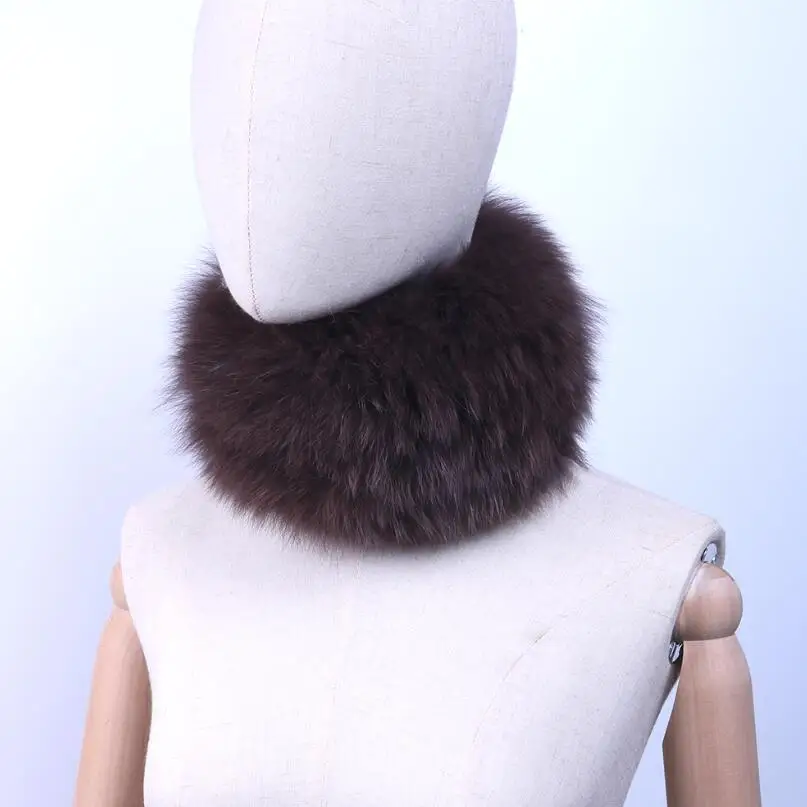 brown fox fur YCFUR, женский шарф, зимний эластичный вязаный шарф из натурального меха лисы, шарфы для женщин, шарф для шеи, женские резинки для волос, резинки для девочек - Цвет: brown fox fur