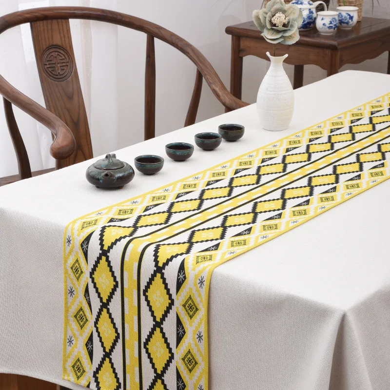 

Chinese Modern Style Table Runner Vintage Tea Mat Tea Set Accessories Tablecloth for Wedding Dining Room Party Home Decorations