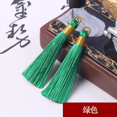 color 3 10 шт., 8 см, полиэфирная шелковая кисточка для сережек, амулет для изготовления, Сати, кисточки, кулон, сделай сам, ювелирное изделие, ручная работа - Цвет: color 3